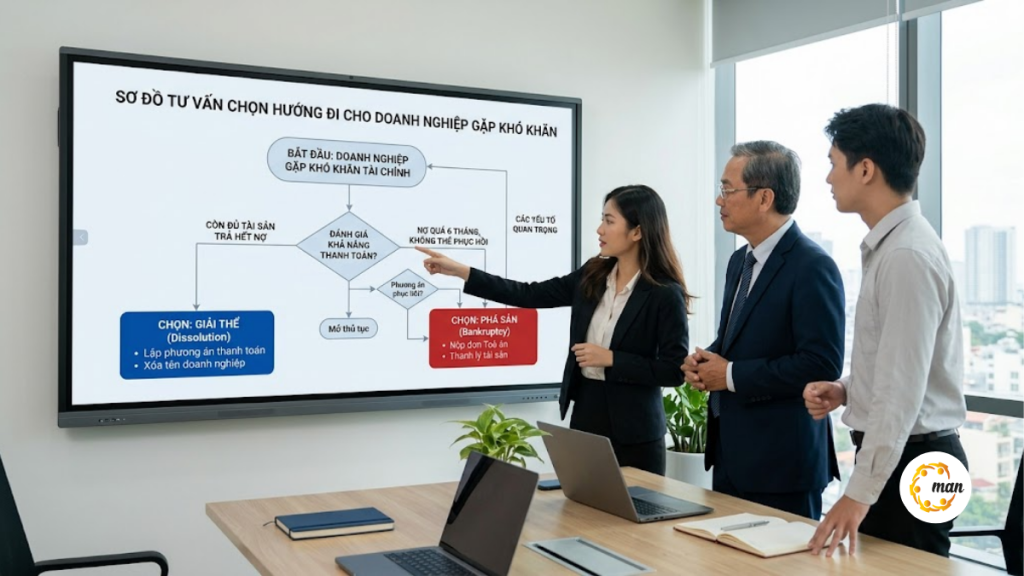Giải thể và phá sản khác nhau thế nào khi xử lý nợ
