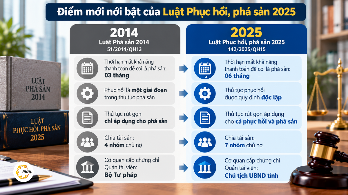 Nội dung chính Luật Phá sản số 51/2014/QH13 và quy định tương ứng năm 2025