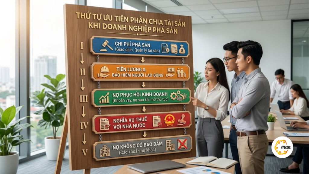 Thứ tự thanh toán nợ khi phá sản doanh nghiệp
