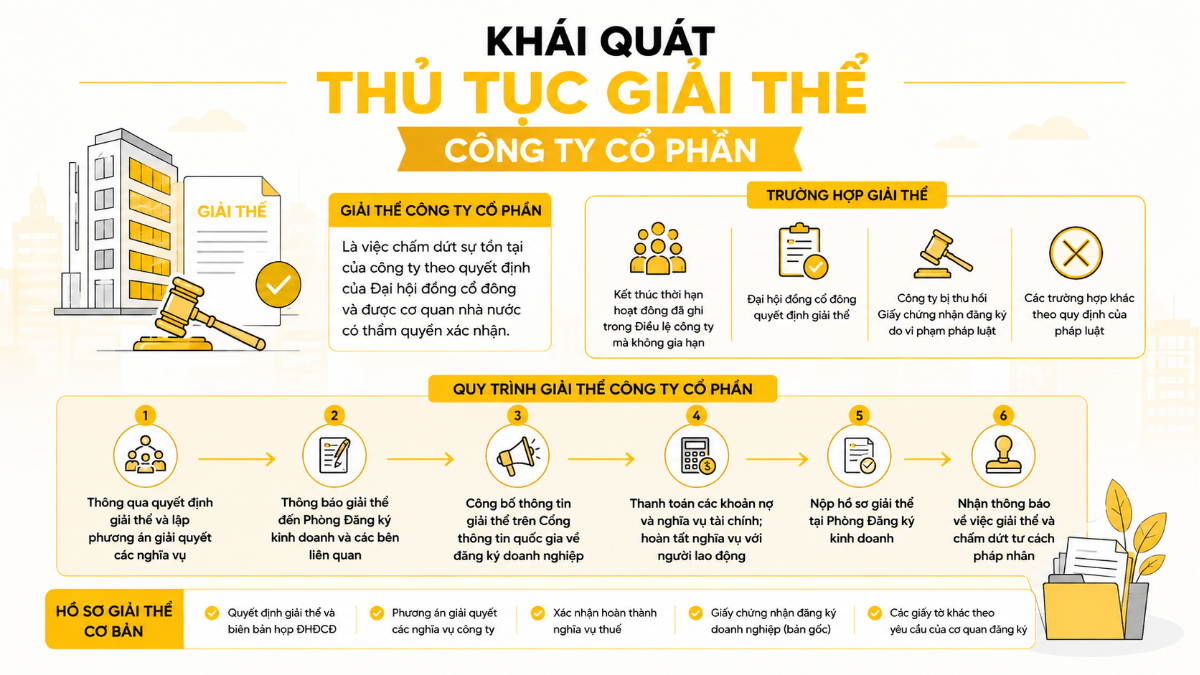 Khái quát thủ tục giải thể công ty cổ phần