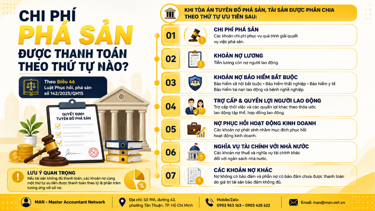 Chi phí phá sản được thanh toán theo thứ tự nào