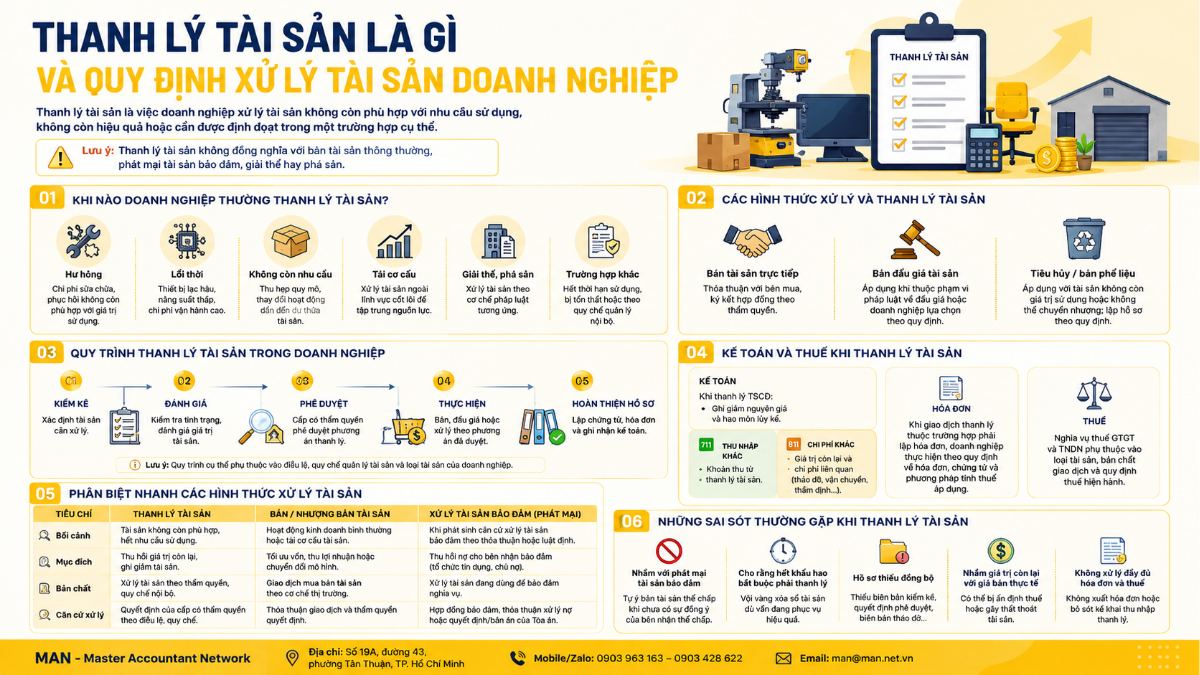 Thanh lý tài sản là gì và quy định xử lý tài sản doanh nghiệp